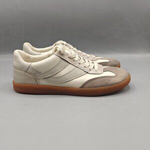 Vince Cream & Taupe Suede-Trim Low-Top Sneakers with Gum Sole